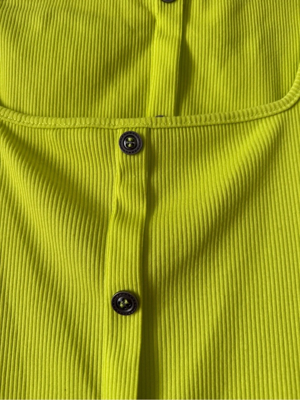 Women’s Neon Lime Long Sleeve Button-Front Top & matching skirt set
